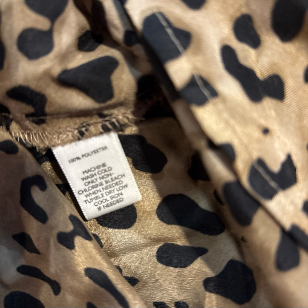 LOFT Leopard-Print Scoop Neck Blouse in Tan and Black - Picture 6 of 6